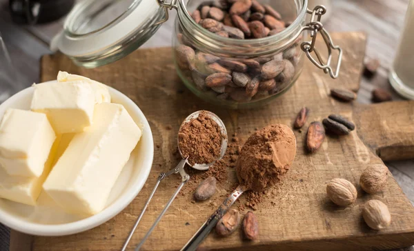 Ingredientes para el pastel de cacao —  Fotos de Stock