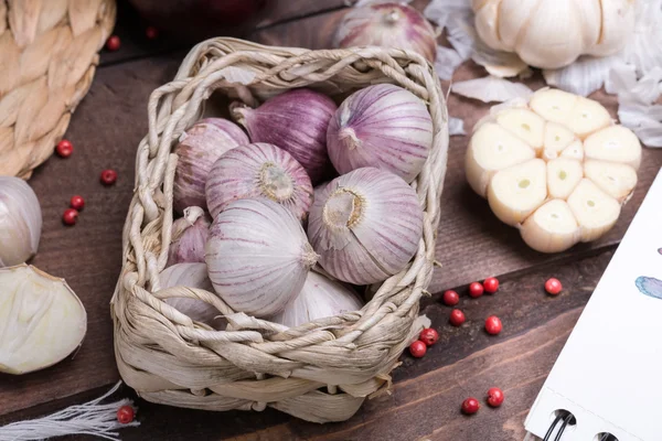 Garlik a cibulí — Stock fotografie