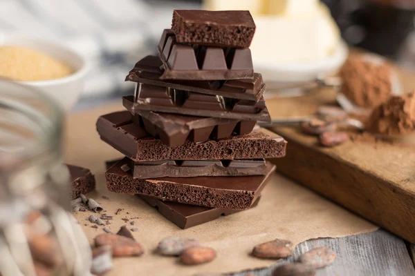 Ingredienti per la torta di cacao — Foto Stock