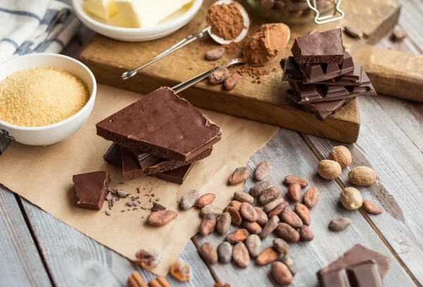 Ingredienser för chokladkakan — Stockfoto