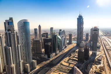 Downtown Dubai ve skysrapers