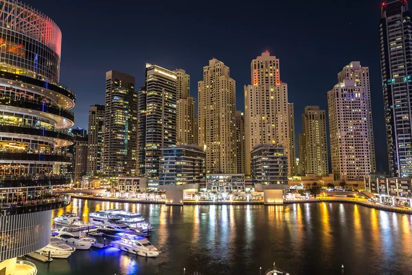 Dubai marina at summer night — Stock Photo, Image
