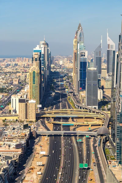 Centro de Dubai y rascacielos — Foto de Stock