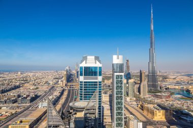 Downtown Dubai ve skysrapers