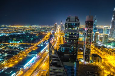 Downtown Dubai ve skysrapers