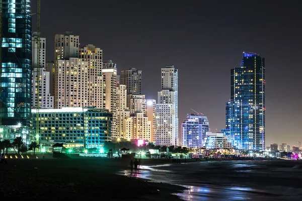 밤에 두바이 마리나 도시 — 스톡 사진