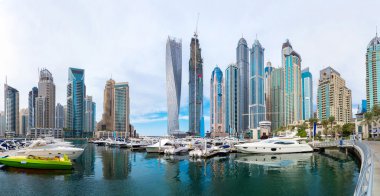 Panorama of Dubai marina clipart