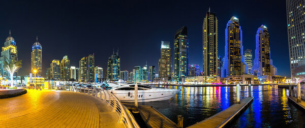 Panorama of Dubai marina