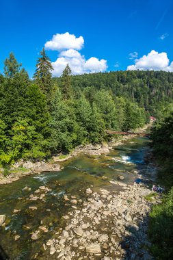Dağ nehir Prut Yaremche içinde