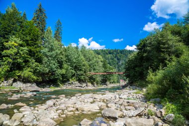 Dağ nehir Prut Yaremche içinde