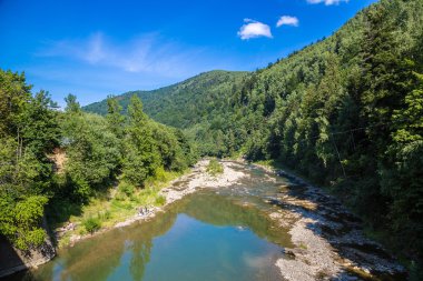 Dağ nehir Prut Yaremche içinde