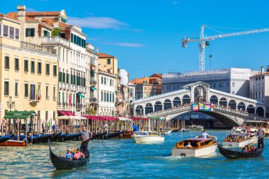Gondol Venedik Rialto Köprüsü