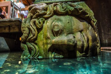 Medusa haed in  Basilica Cistern clipart