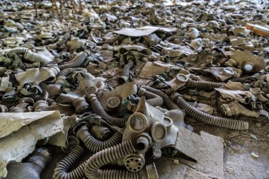 Gas masks in Pripyat, Chernobyl clipart