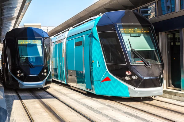 New modern tram in Dubai — Stock Photo, Image