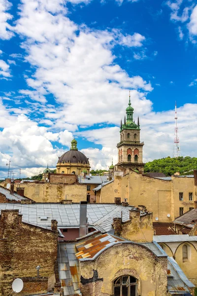 Lviv bird's-eye view in Ukraine — Stock Photo, Image