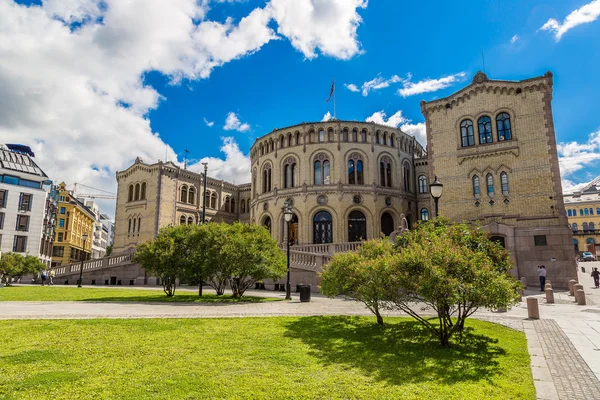 Norweski budynek Parlamentu w Oslo — Zdjęcie stockowe