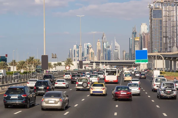 Atasco de tráfico en Dubai — Foto de Stock