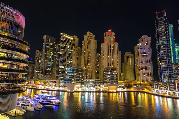 Dubai Marina bei Nacht — Stockfoto