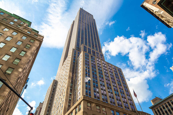 NEW YORK CITY, USA - MARCH 15, 2020: Empire State Building in Manhattan, New York City, USA