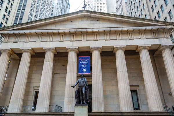 New York City Usa March 2020 Federal Hall Washington Statue — стокове фото