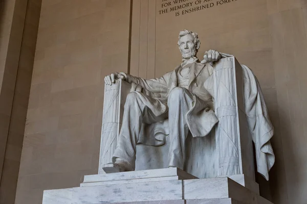 Washington Usa Března 2020 Socha Abrahama Lincolna Lincolnově Památníku Washingtonu — Stock fotografie