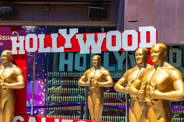 Los Angeles Hollywood Eua Março 2020 Estátuas Oscar Walk Fame — Fotografia de Stock
