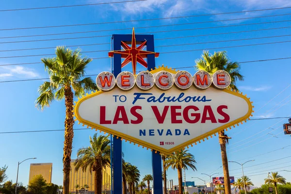 Las Vegas Estados Unidos Marzo 2020 Bienvenido Fabuloso Cartel Las —  Fotos de Stock