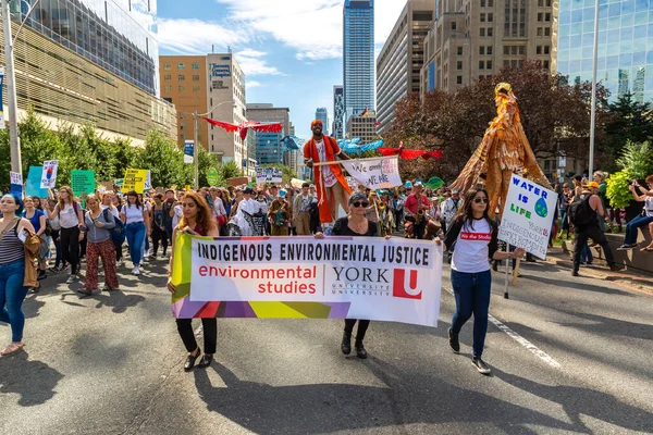 Toronto Canadá Septiembre 2019 Huelga Global Por Clima Marcha Por —  Fotos de Stock