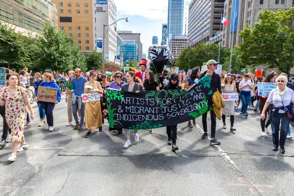 Toronto Canadá Septiembre 2019 Huelga Global Por Clima Marcha Por —  Fotos de Stock