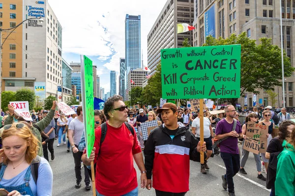 Toronto Canadá Septiembre 2019 Huelga Global Por Clima Marcha Por —  Fotos de Stock