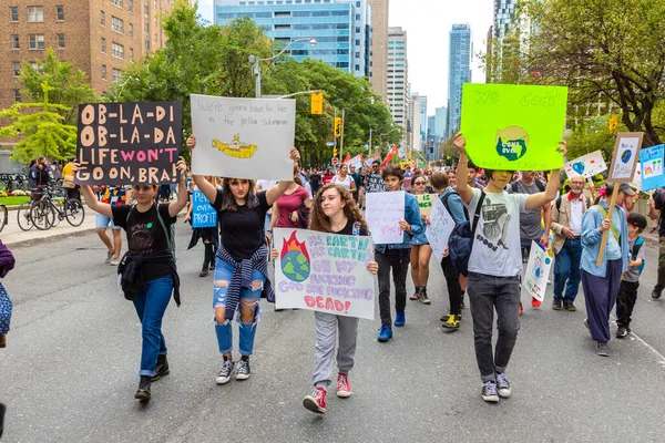 Toronto Canada Settembre 2019 Sciopero Globale Clima Marcia Giustizia Climatica — Foto Stock