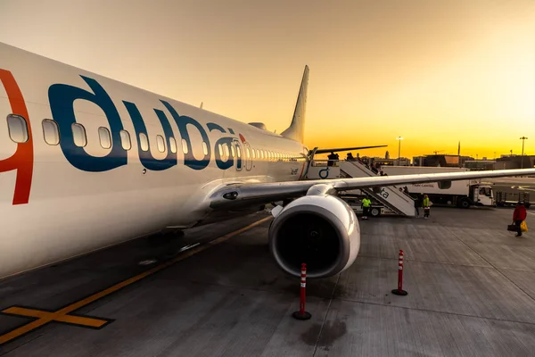 Dubai Verenigde Arabische Emiraten April 2020 Vliegtuig Flydubai Boeing 737 — Stockfoto