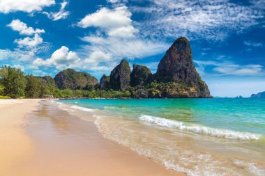Krabi, Ao Nang, Tayland 'daki Tropikal Railay Plajı
