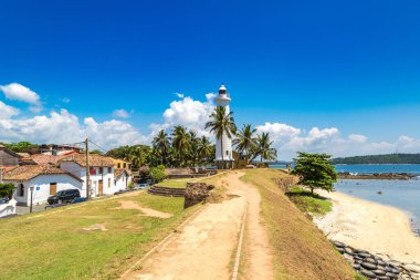 Sri Lanka 'da güneşli bir günde Galle kalesindeki deniz feneri
