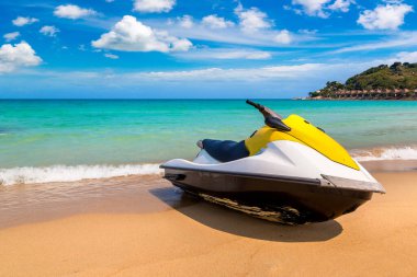 Tayland, Samui adasındaki Chaweng Noi Sahili 'nde Jetski.