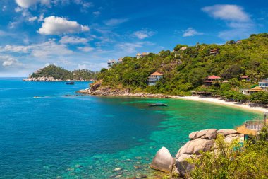 Tayland 'daki Koh Tao adasının panoramik hava manzarası