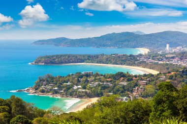 Tayland 'da bir yaz günü Phuket' te Karon Manzarası