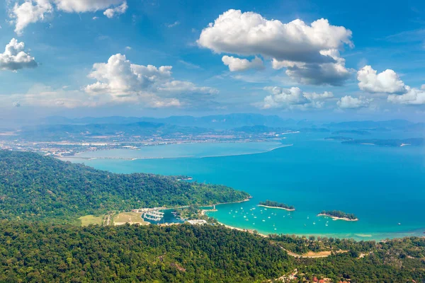 Panoramatický Letecký Pohled Ostrov Langkawi Malajsie — Stock fotografie
