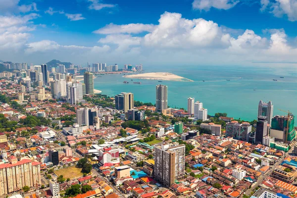 Vue Aérienne Panoramique Georgetown Île Penang Malaisie — Photo