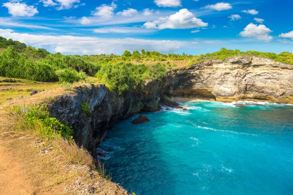 Île Nusa Penida Par Une Journée Ensoleillée Bali Indonésie — Photo