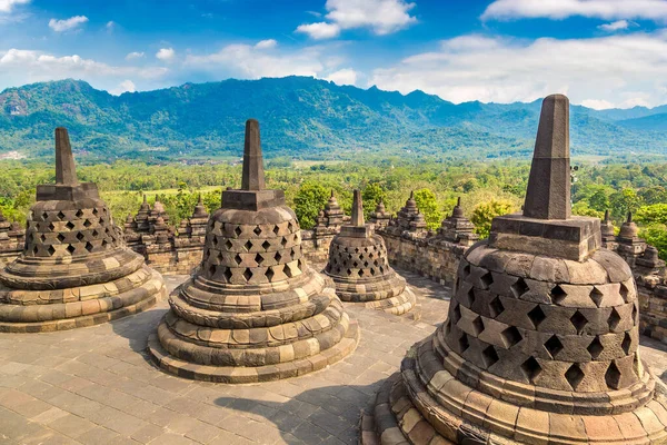 Buddist Ναός Borobudur Κοντά Στην Πόλη Yogyakarta Κεντρική Ιάβα Ινδονησία — Φωτογραφία Αρχείου