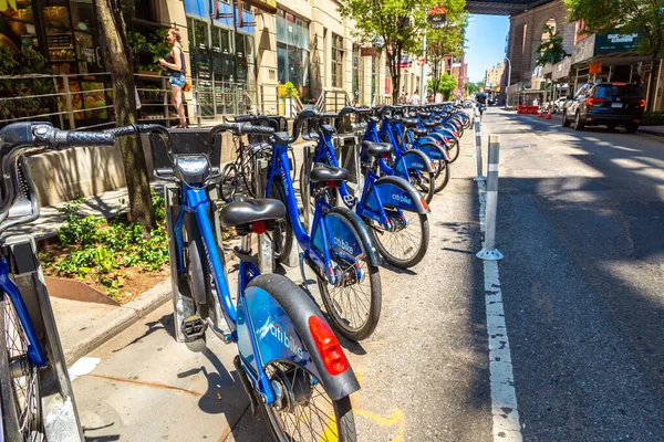 New York City Usa Mars 2020 Citi Bike Uthyrningscyklar New — Stockfoto