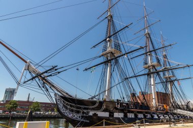 BOSTON, ABD - 29 Mart 2020: ABD Anayasası Boston, Massachusetts Savaş Gemisi, ABD