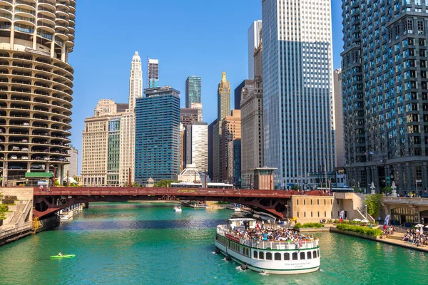 Chicago Usa March 2020 Sightseeing Cruise Chicago River Chicago Illinois — Stock Photo, Image