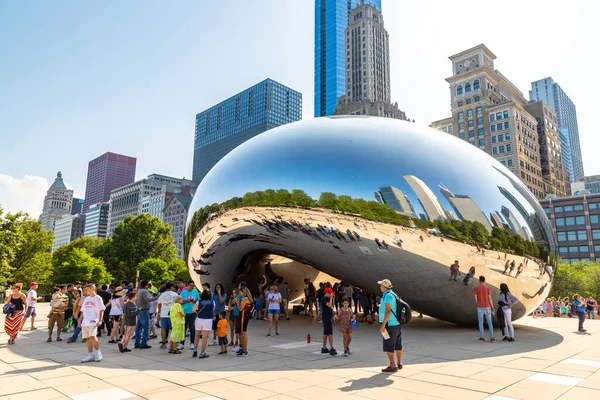 Chicago Eua Março 2020 Escultura Cloud Gate Millennium Park Dia — Fotografia de Stock