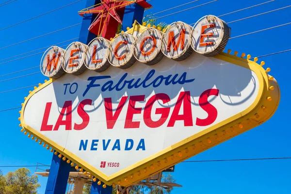 Las Vegas Estados Unidos Marzo 2020 Bienvenido Fabuloso Cartel Las —  Fotos de Stock