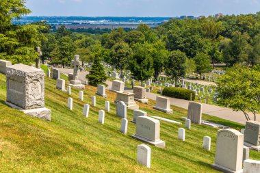 WASHINGTON DC, ABD - 29 Mart 2020: Arlington Ulusal Mezarlığı, Washington DC, ABD