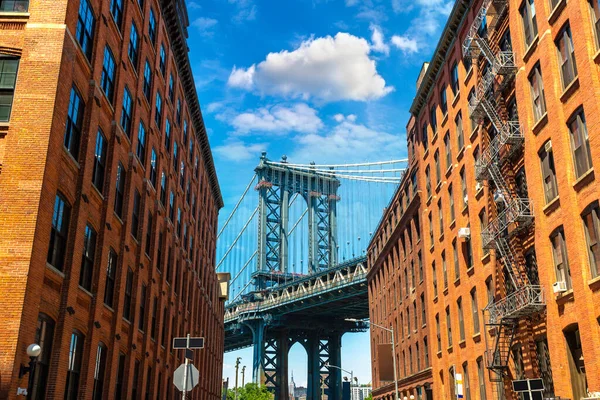 Манхэттенский Мост Нью Йорке Штат Нью Йорк Сша — стоковое фото