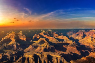 Büyük Kanyon Ulusal Parkı Powell Point 'te gün batımında, Arizona, ABD